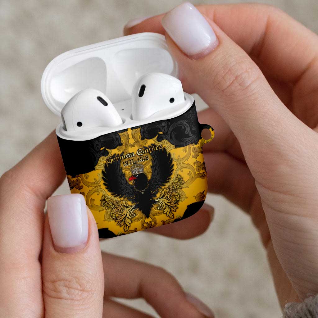 German Empire AirPods Case Imperial Black Eagle With Baroque Patterns - Wonder Print Shop