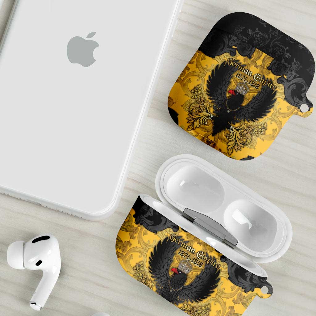 German Empire AirPods Case Imperial Black Eagle With Baroque Patterns - Wonder Print Shop