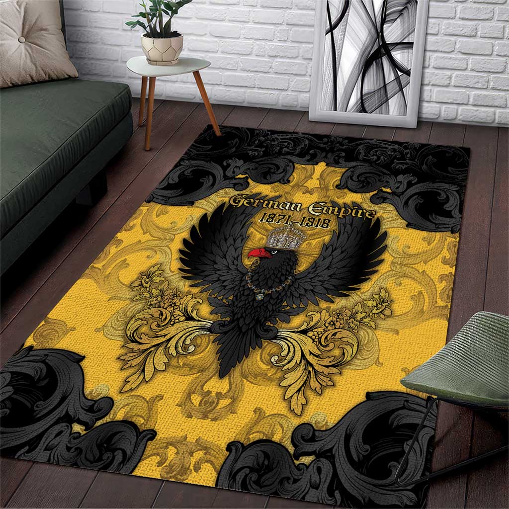 German Empire Area Rug Imperial Black Eagle With Baroque Patterns - Wonder Print Shop