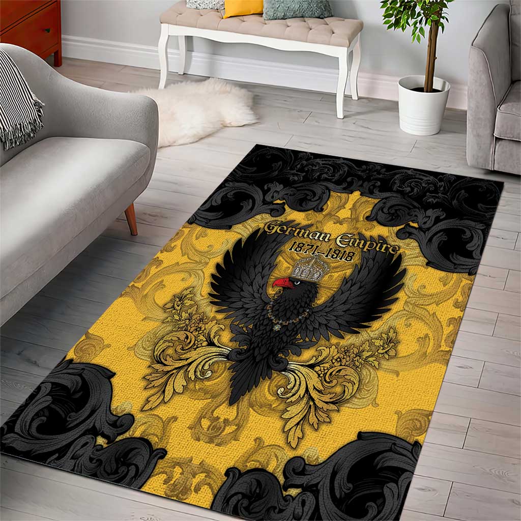German Empire Area Rug Imperial Black Eagle With Baroque Patterns - Wonder Print Shop