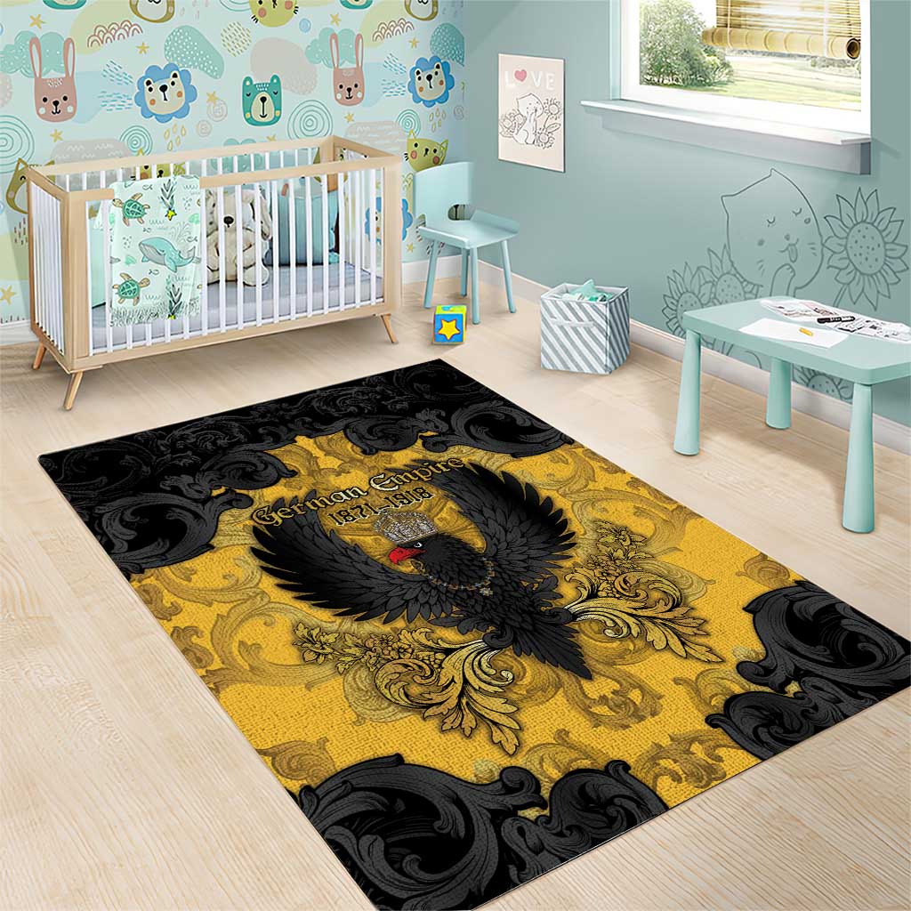 German Empire Area Rug Imperial Black Eagle With Baroque Patterns - Wonder Print Shop