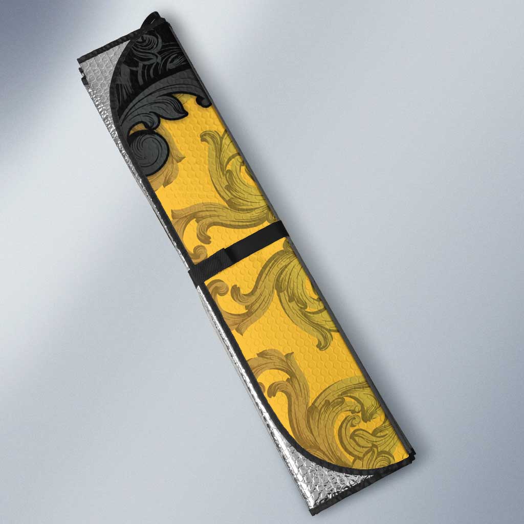 German Empire Auto Sun Shade Imperial Black Eagle With Baroque Patterns - Wonder Print Shop