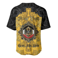 Personalized German Empire Baseball Jersey Imperial Black Eagle With Baroque Patterns - Wonder Print Shop