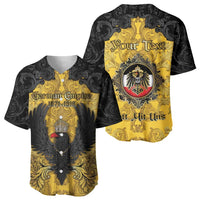 Personalized German Empire Baseball Jersey Imperial Black Eagle With Baroque Patterns - Wonder Print Shop