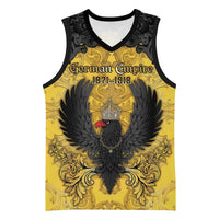 Personalized German Empire Basketball Jersey Imperial Black Eagle With Baroque Patterns - Wonder Print Shop