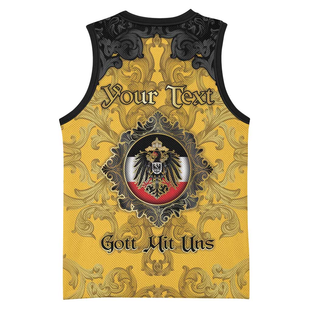 Personalized German Empire Basketball Jersey Imperial Black Eagle With Baroque Patterns - Wonder Print Shop