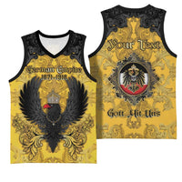 Personalized German Empire Basketball Jersey Imperial Black Eagle With Baroque Patterns - Wonder Print Shop