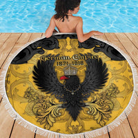 German Empire Beach Blanket Imperial Black Eagle With Baroque Patterns - Wonder Print Shop