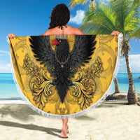 German Empire Beach Blanket Imperial Black Eagle With Baroque Patterns - Wonder Print Shop