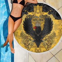 German Empire Beach Blanket Imperial Black Eagle With Baroque Patterns - Wonder Print Shop