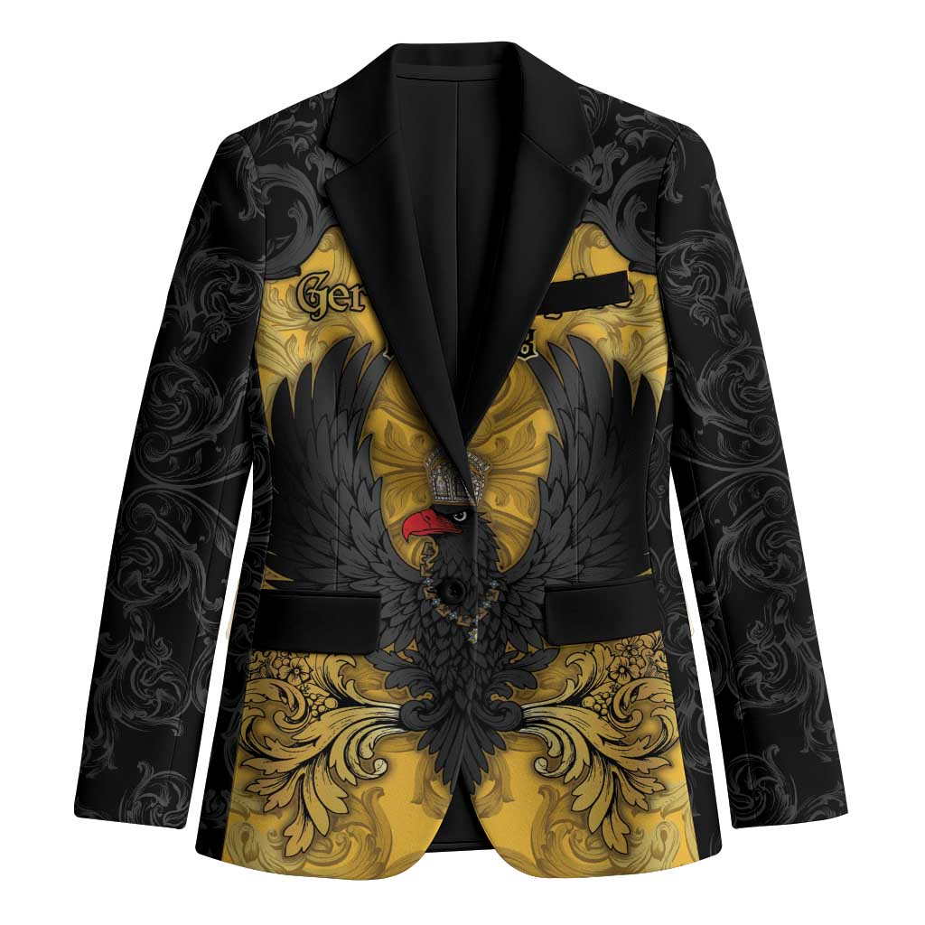 Personalized German Empire Blazer Imperial Black Eagle With Baroque Patterns - Wonder Print Shop