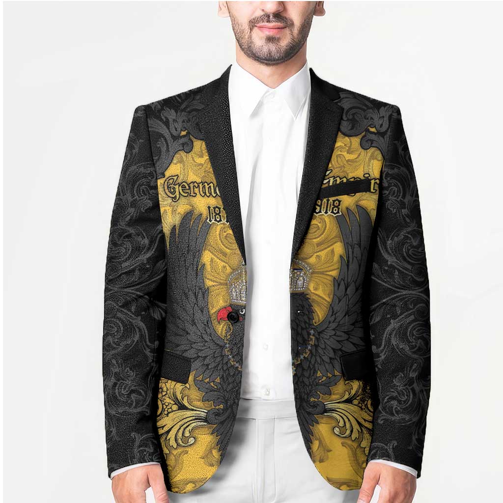 Personalized German Empire Blazer Imperial Black Eagle With Baroque Patterns - Wonder Print Shop