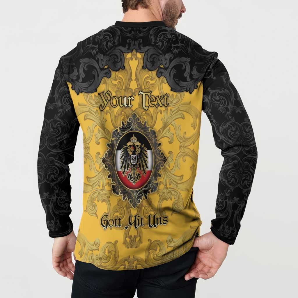 Personalized German Empire Button Sweatshirt Imperial Black Eagle With Baroque Patterns - Wonder Print Shop
