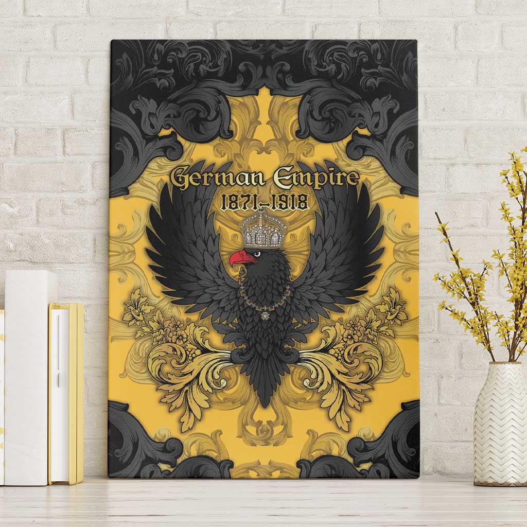 German Empire Canvas Wall Art Imperial Black Eagle With Baroque Patterns - Wonder Print Shop