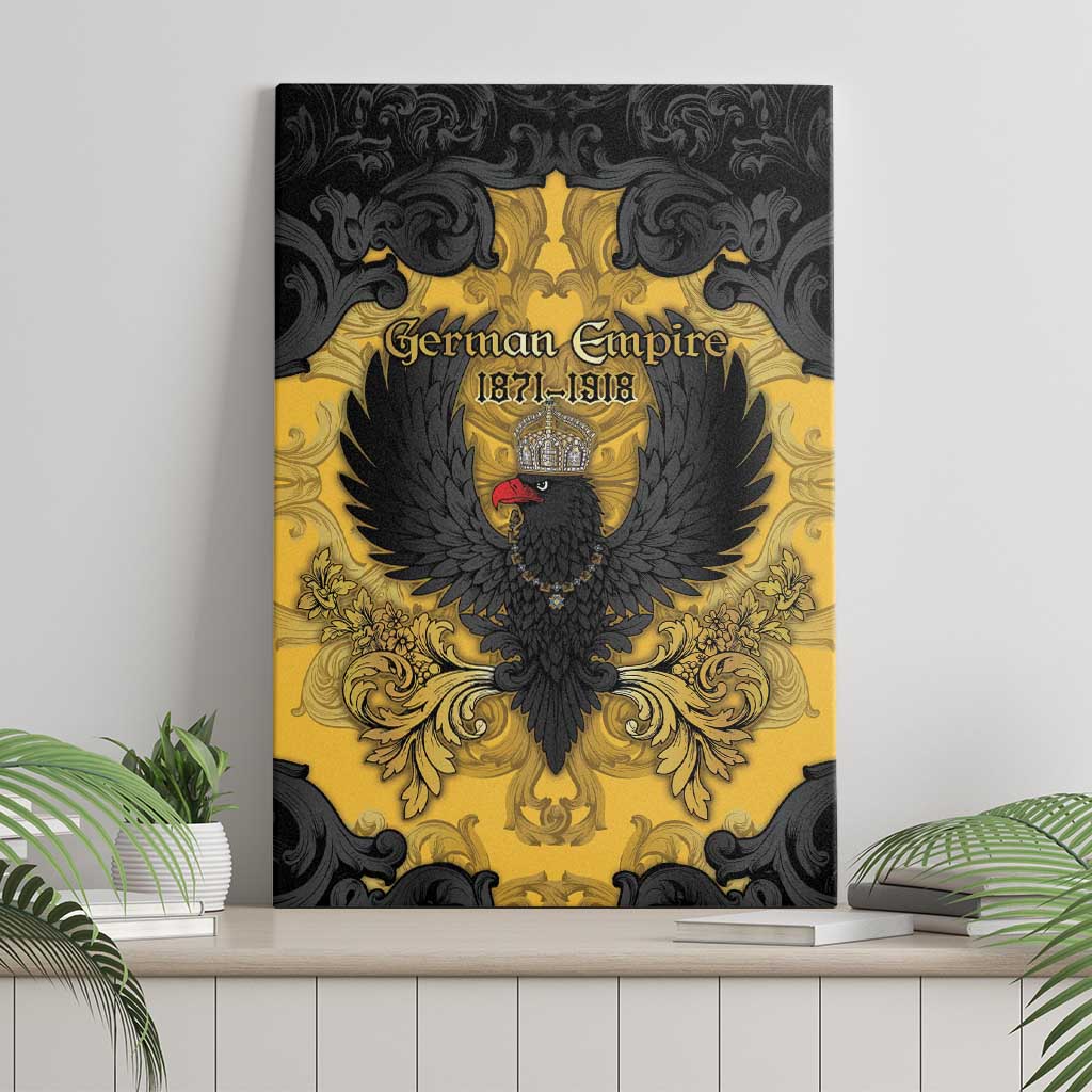 German Empire Canvas Wall Art Imperial Black Eagle With Baroque Patterns - Wonder Print Shop