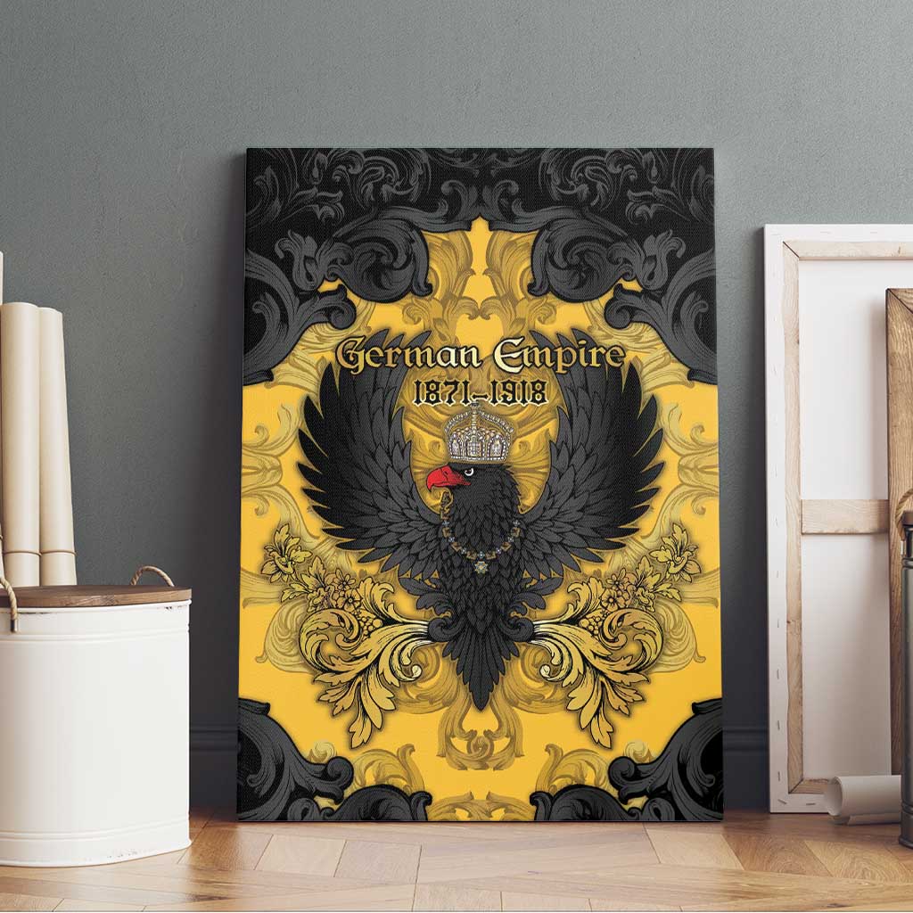 German Empire Canvas Wall Art Imperial Black Eagle With Baroque Patterns - Wonder Print Shop