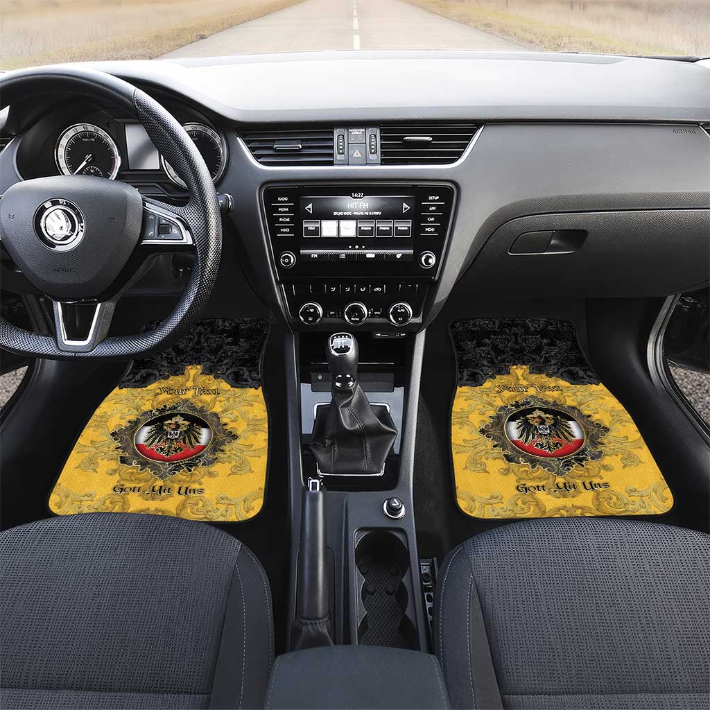 Personalized German Empire Car Mats Imperial Black Eagle With Baroque Patterns - Wonder Print Shop