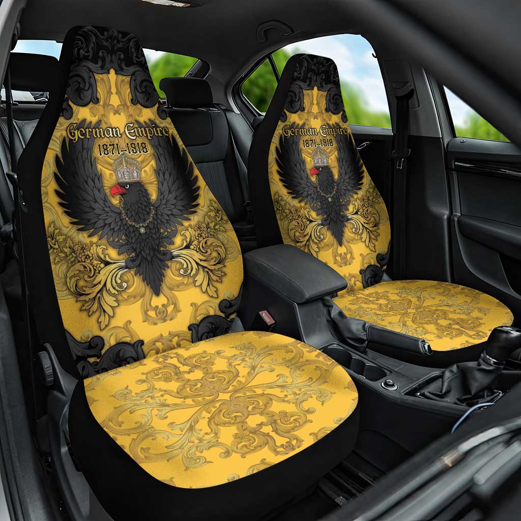 German Empire Car Seat Cover Imperial Black Eagle With Baroque Patterns - Wonder Print Shop