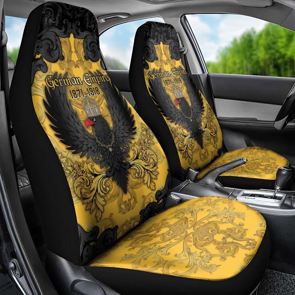 German Empire Car Seat Cover Imperial Black Eagle With Baroque Patterns - Wonder Print Shop