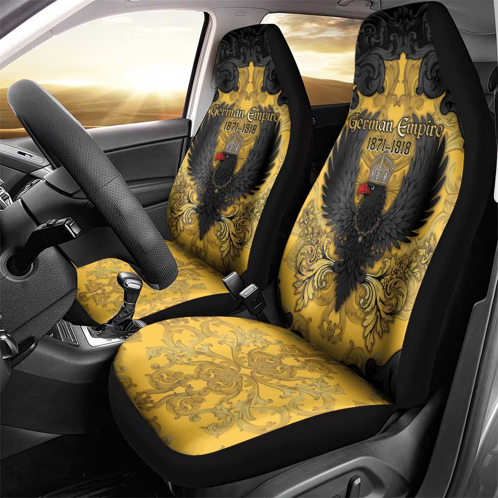 German Empire Car Seat Cover Imperial Black Eagle With Baroque Patterns - Wonder Print Shop
