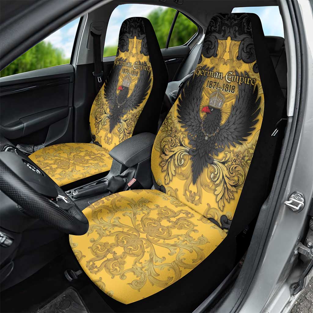 German Empire Car Seat Cover Imperial Black Eagle With Baroque Patterns - Wonder Print Shop