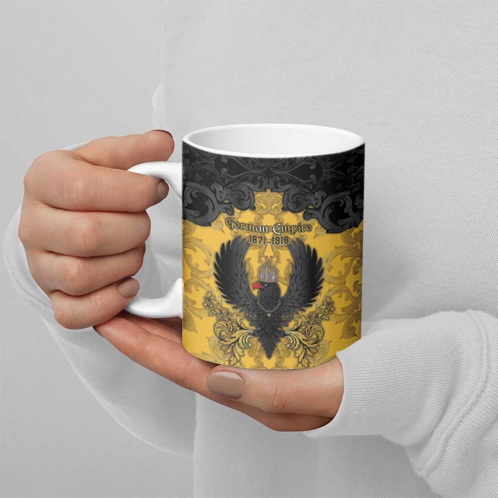 Personalized German Empire Ceramic Mug Imperial Black Eagle With Baroque Patterns - Wonder Print Shop