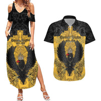 Personalized German Empire Couples Matching Summer Maxi Dress and Hawaiian Shirt Imperial Black Eagle With Baroque Patterns - Wonder Print Shop