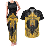 Personalized German Empire Couples Matching Tank Maxi Dress and Hawaiian Shirt Imperial Black Eagle With Baroque Patterns - Wonder Print Shop