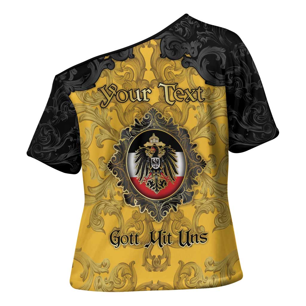 Personalized German Empire Cross Shoulder Shirt Imperial Black Eagle With Baroque Patterns - Wonder Print Shop