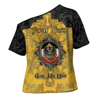 Personalized German Empire Cross Shoulder Shirt Imperial Black Eagle With Baroque Patterns - Wonder Print Shop