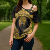Personalized German Empire Cross Shoulder Shirt Imperial Black Eagle With Baroque Patterns - Wonder Print Shop