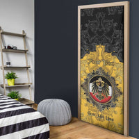 Personalized German Empire Door Cover Imperial Black Eagle With Baroque Patterns - Wonder Print Shop