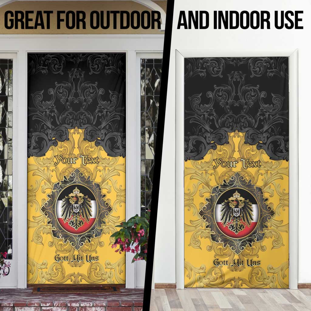 Personalized German Empire Door Cover Imperial Black Eagle With Baroque Patterns - Wonder Print Shop
