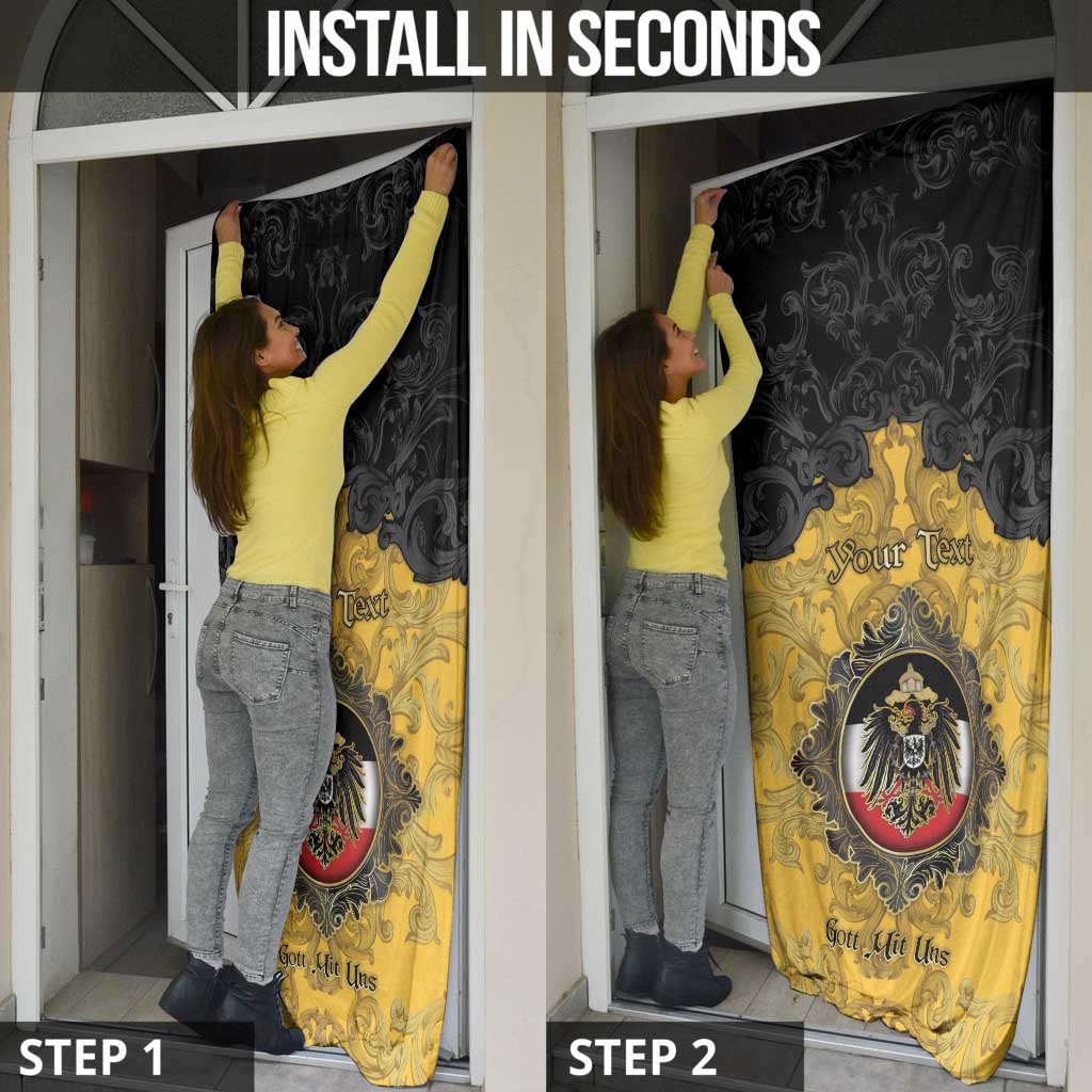 Personalized German Empire Door Cover Imperial Black Eagle With Baroque Patterns - Wonder Print Shop