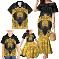 Personalized German Empire Family Matching Mermaid Dress and Hawaiian Shirt Imperial Black Eagle With Baroque Patterns - Wonder Print Shop