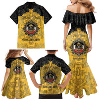 Personalized German Empire Family Matching Mermaid Dress and Hawaiian Shirt Imperial Black Eagle With Baroque Patterns - Wonder Print Shop