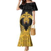 Personalized German Empire Family Matching Mermaid Dress and Hawaiian Shirt Imperial Black Eagle With Baroque Patterns - Wonder Print Shop
