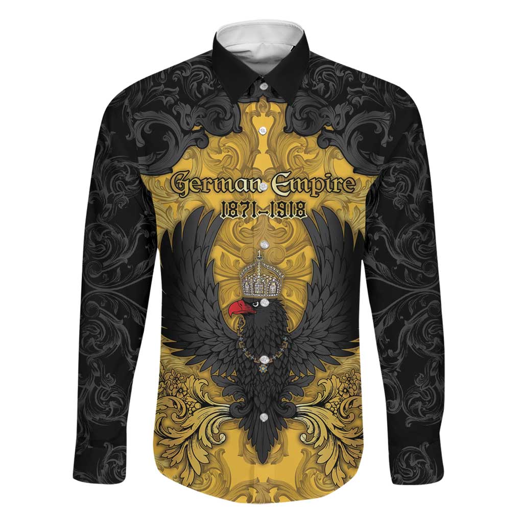 Personalized German Empire Family Matching Off Shoulder Maxi Dress and Hawaiian Shirt Imperial Black Eagle With Baroque Patterns - Wonder Print Shop