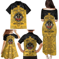 Personalized German Empire Family Matching Puletasi and Hawaiian Shirt Imperial Black Eagle With Baroque Patterns - Wonder Print Shop