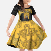 Personalized German Empire Family Matching Summer Maxi Dress and Hawaiian Shirt Imperial Black Eagle With Baroque Patterns - Wonder Print Shop