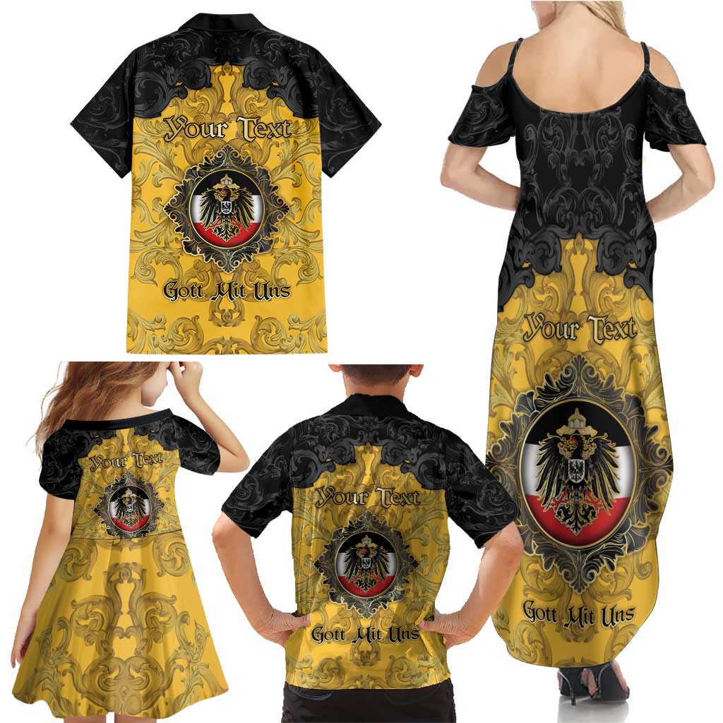 Personalized German Empire Family Matching Summer Maxi Dress and Hawaiian Shirt Imperial Black Eagle With Baroque Patterns - Wonder Print Shop