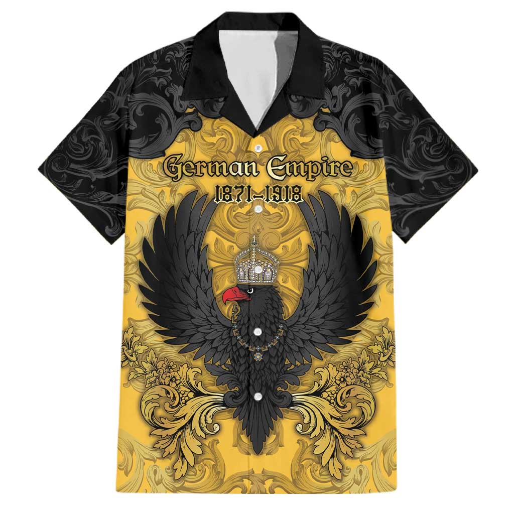 Personalized German Empire Family Matching Summer Maxi Dress and Hawaiian Shirt Imperial Black Eagle With Baroque Patterns - Wonder Print Shop