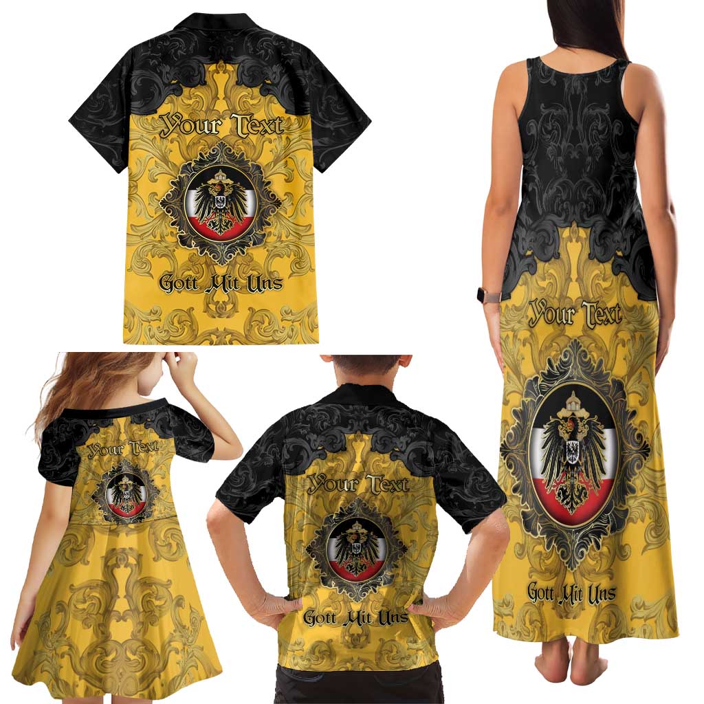 Personalized German Empire Family Matching Tank Maxi Dress and Hawaiian Shirt Imperial Black Eagle With Baroque Patterns - Wonder Print Shop