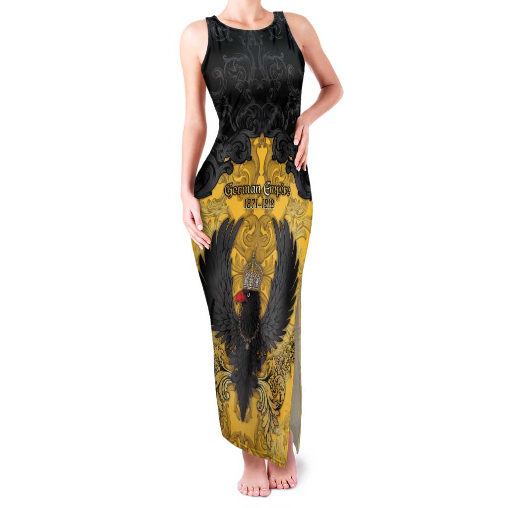 Personalized German Empire Family Matching Tank Maxi Dress and Hawaiian Shirt Imperial Black Eagle With Baroque Patterns - Wonder Print Shop