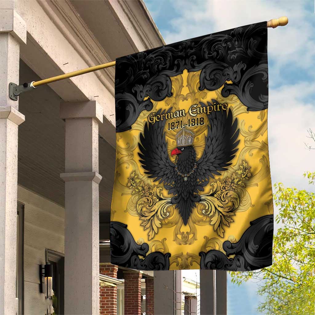 German Empire Garden Flag Imperial Black Eagle With Baroque Patterns - Wonder Print Shop