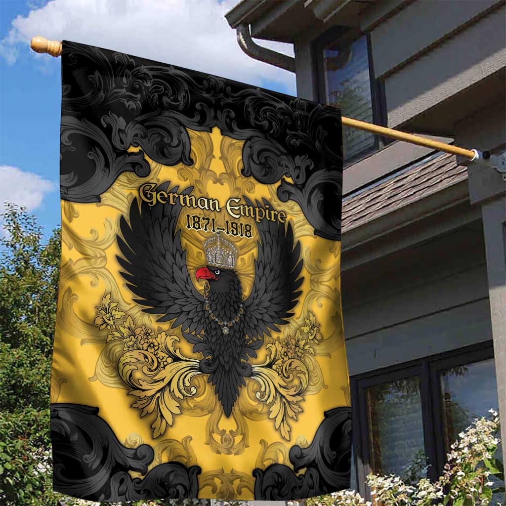 German Empire Garden Flag Imperial Black Eagle With Baroque Patterns - Wonder Print Shop