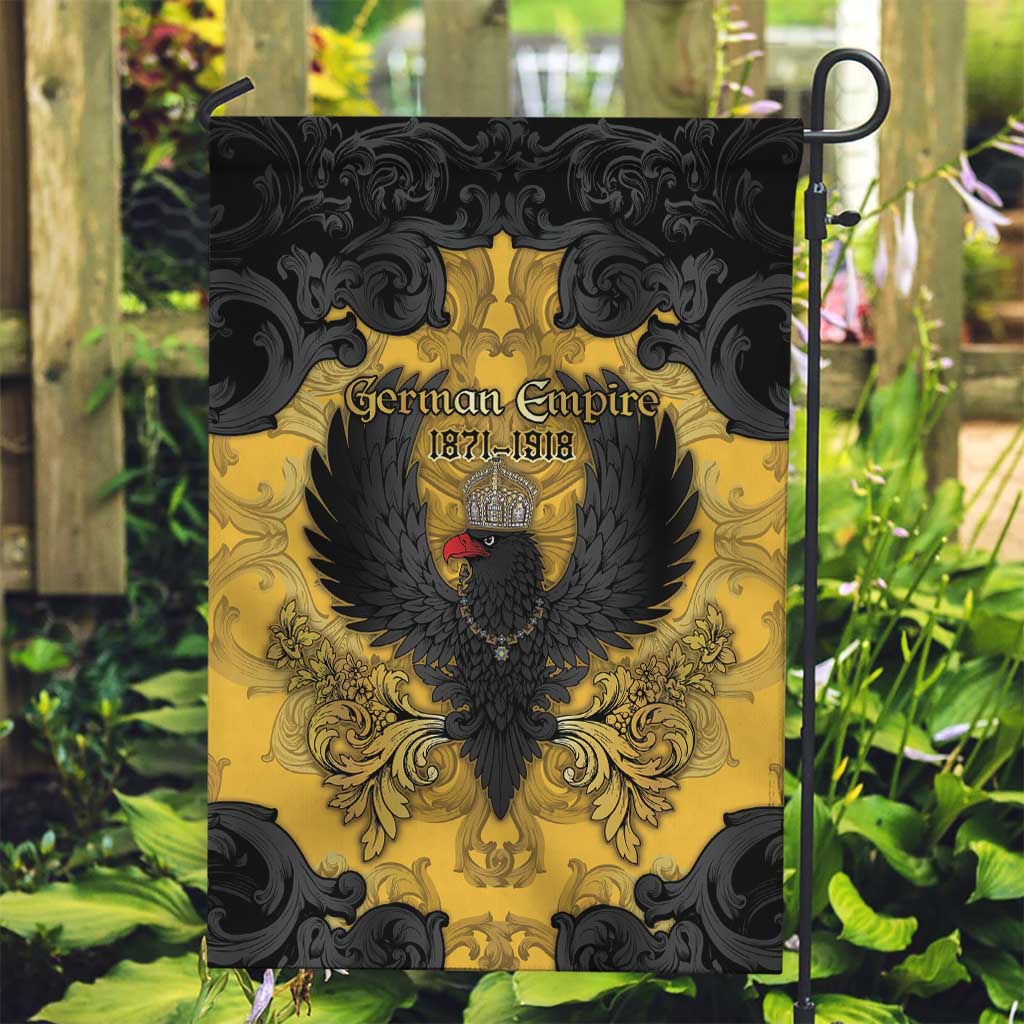German Empire Garden Flag Imperial Black Eagle With Baroque Patterns - Wonder Print Shop