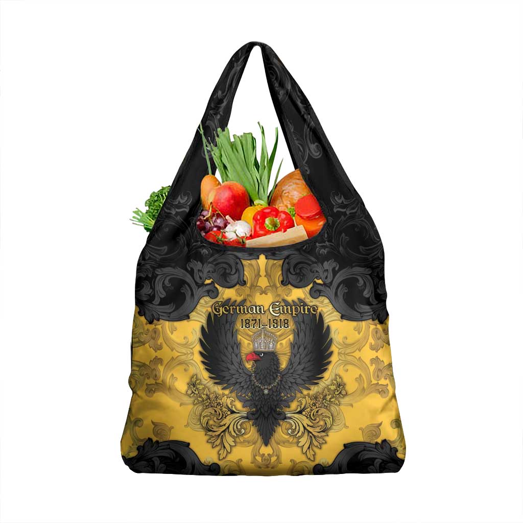 German Empire Grocery Bag Imperial Black Eagle With Baroque Patterns - Wonder Print Shop