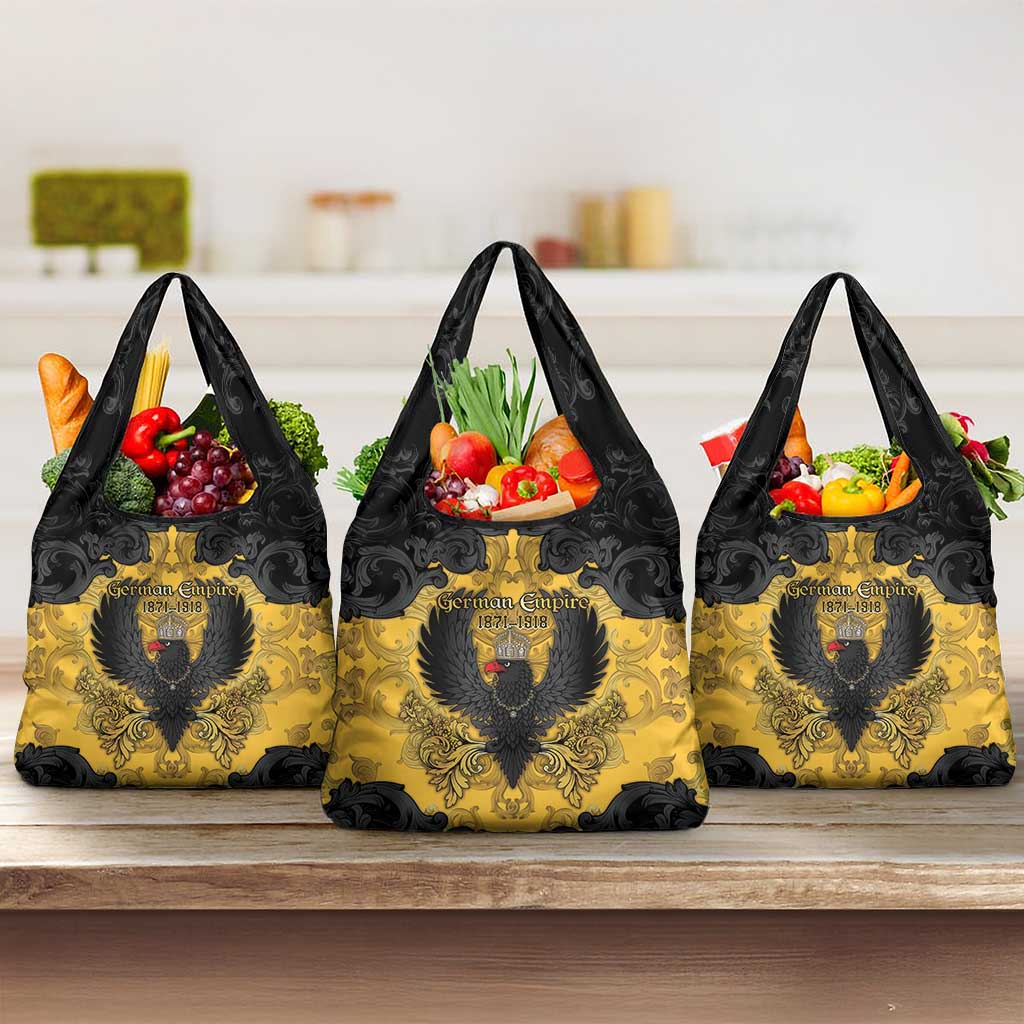 German Empire Grocery Bag Imperial Black Eagle With Baroque Patterns - Wonder Print Shop