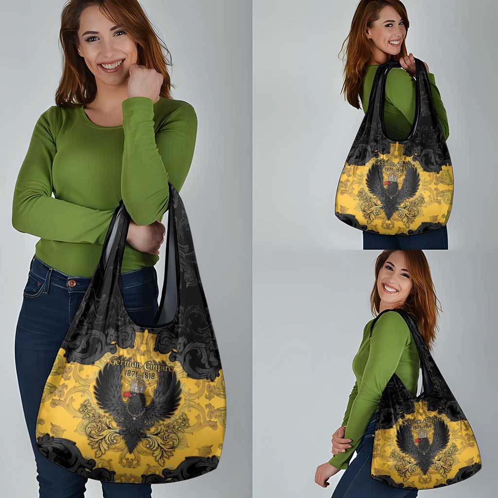 German Empire Grocery Bag Imperial Black Eagle With Baroque Patterns - Wonder Print Shop